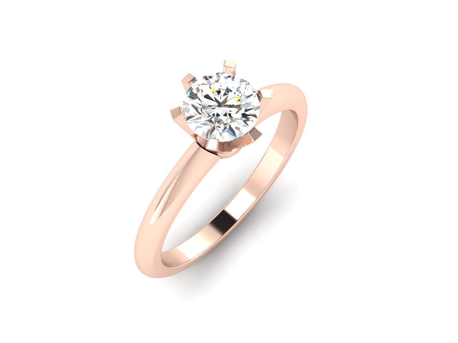 Solitaire ring model 3D print model_2