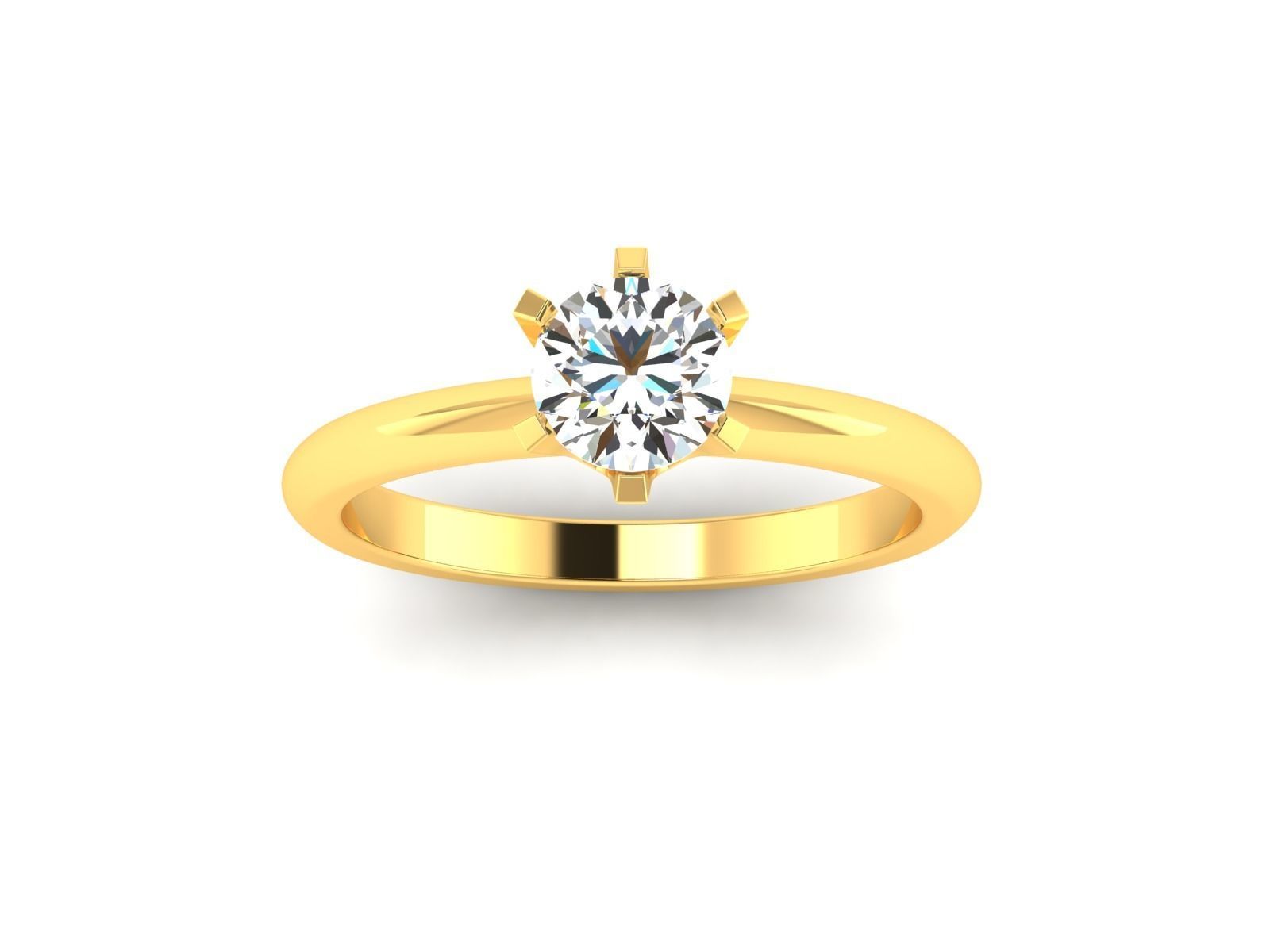 Solitaire ring model 3D print model_18