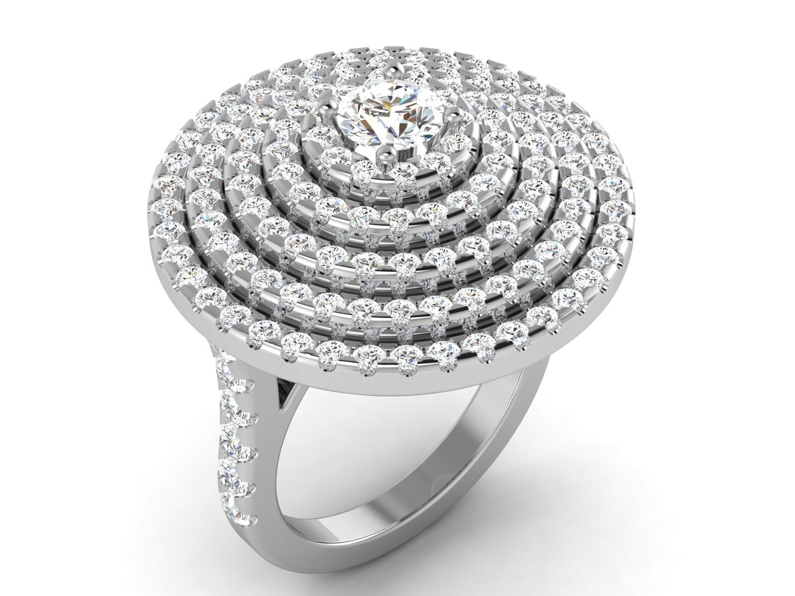 Solitaire ring model 3D print model_17