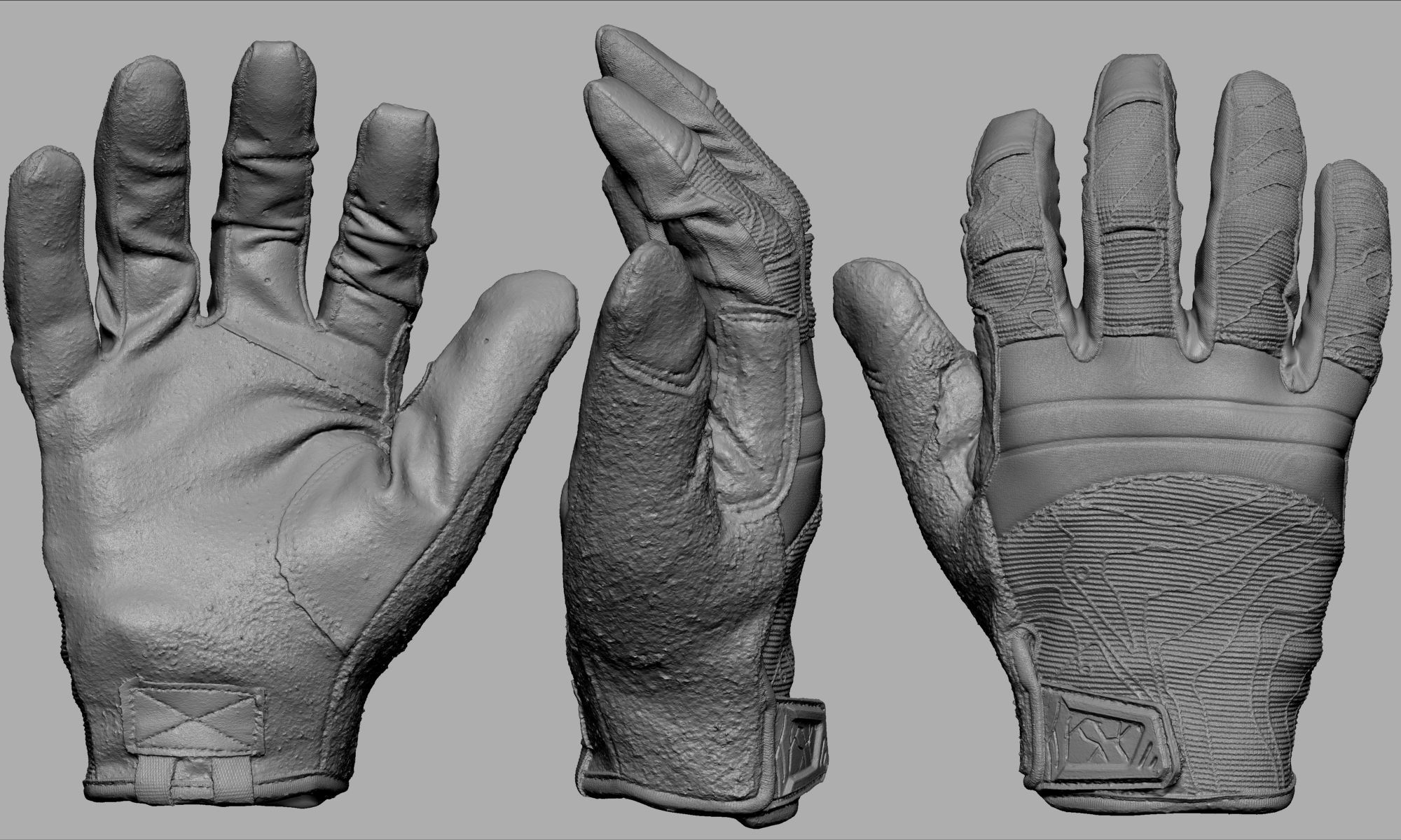 Tactical Gloves 033 Low-poly 3D model_12