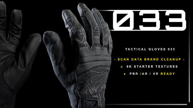 Tactical Gloves 033 Low-poly 3D model