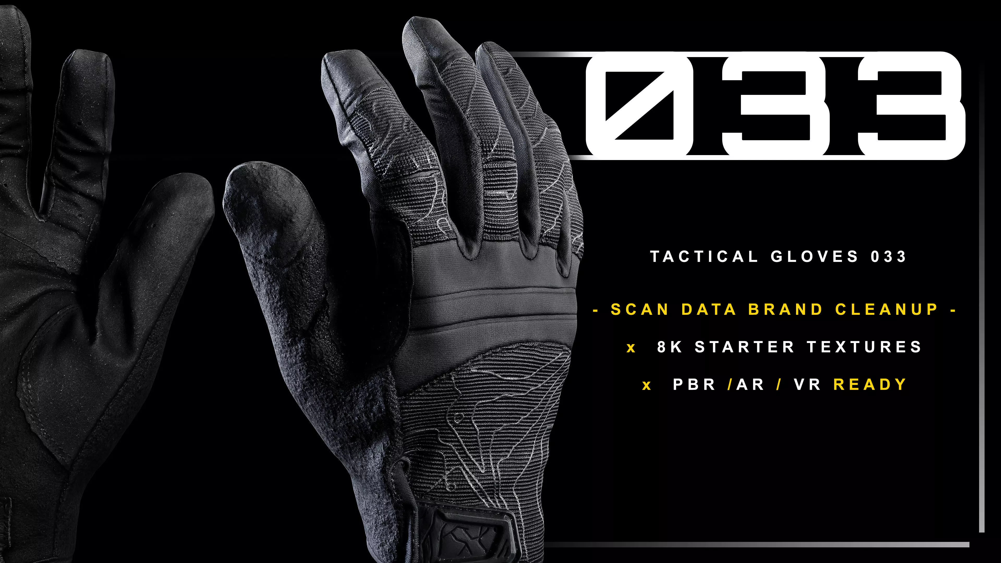 Tactical Gloves 033 Low-poly 3D model_0