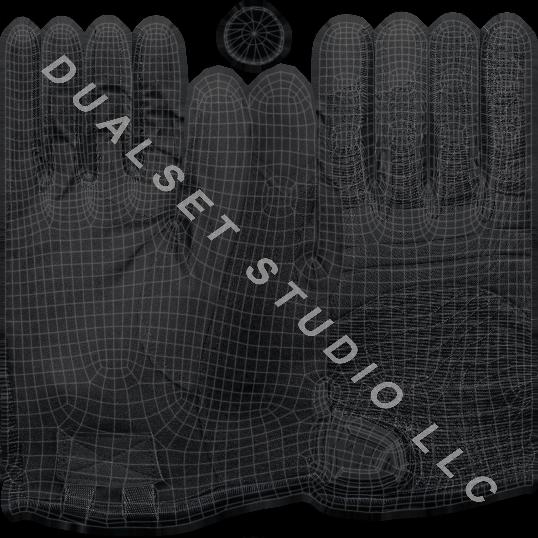 Tactical Gloves 033 Low-poly 3D model_22