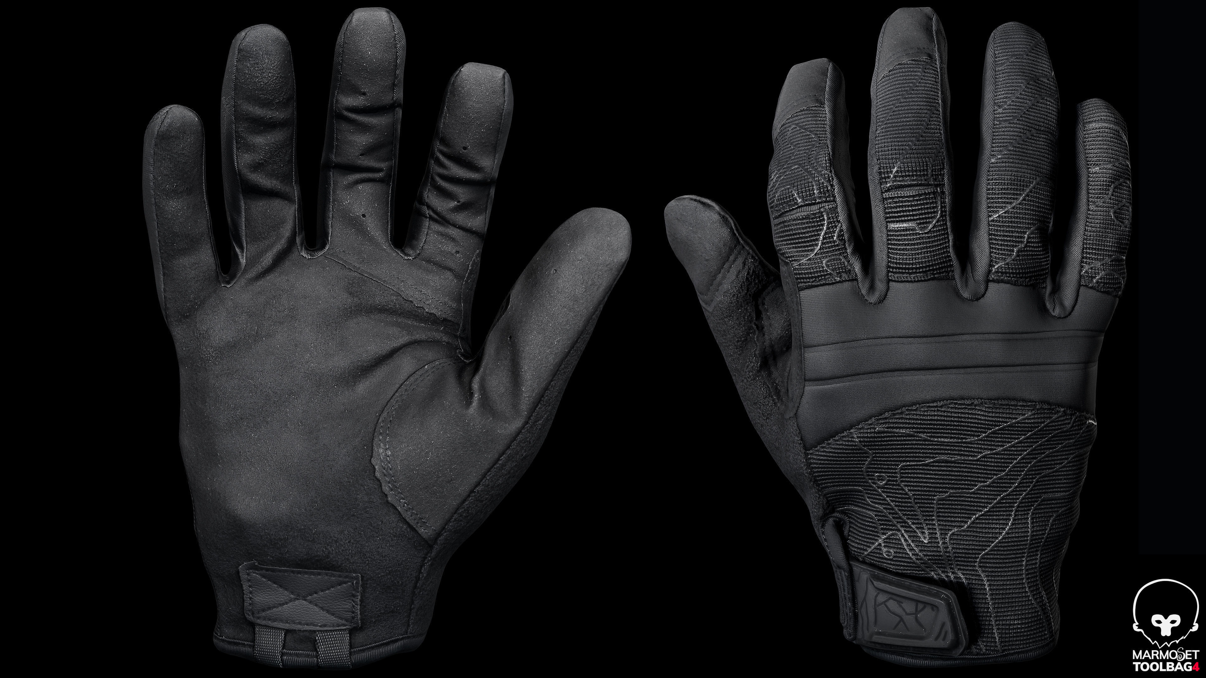 Tactical Gloves 033 Low-poly 3D model_2