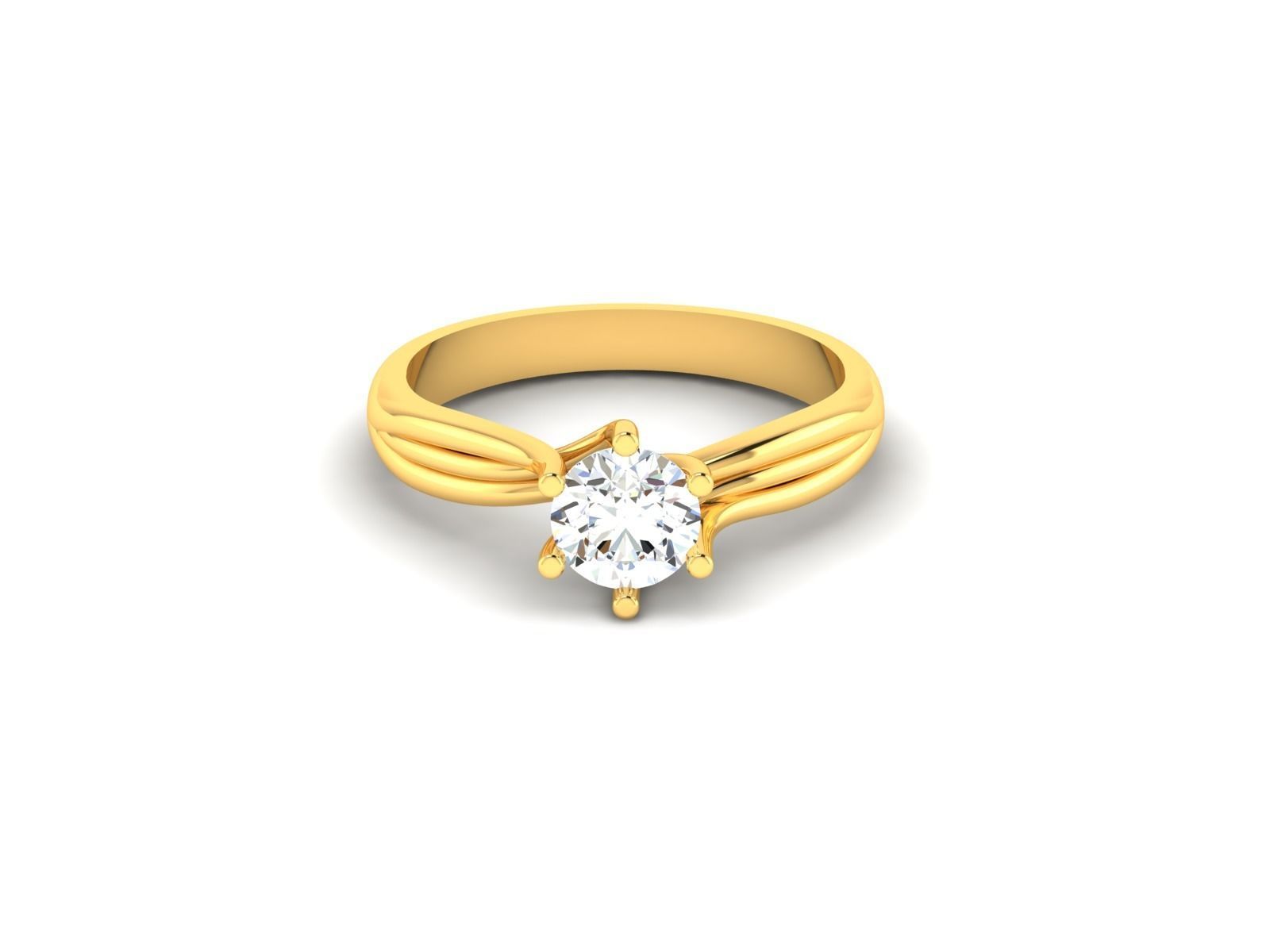 Solitaire ring model 3D print model_11