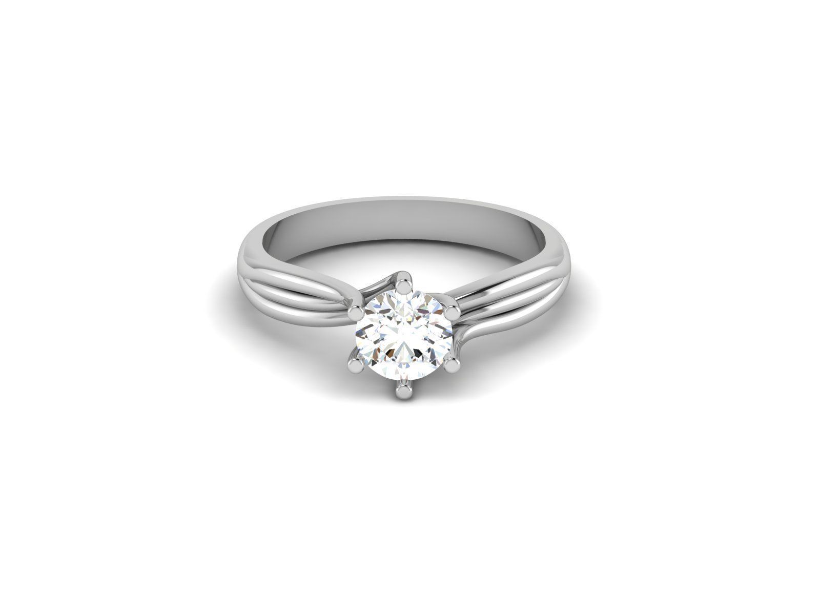Solitaire ring model 3D print model_10