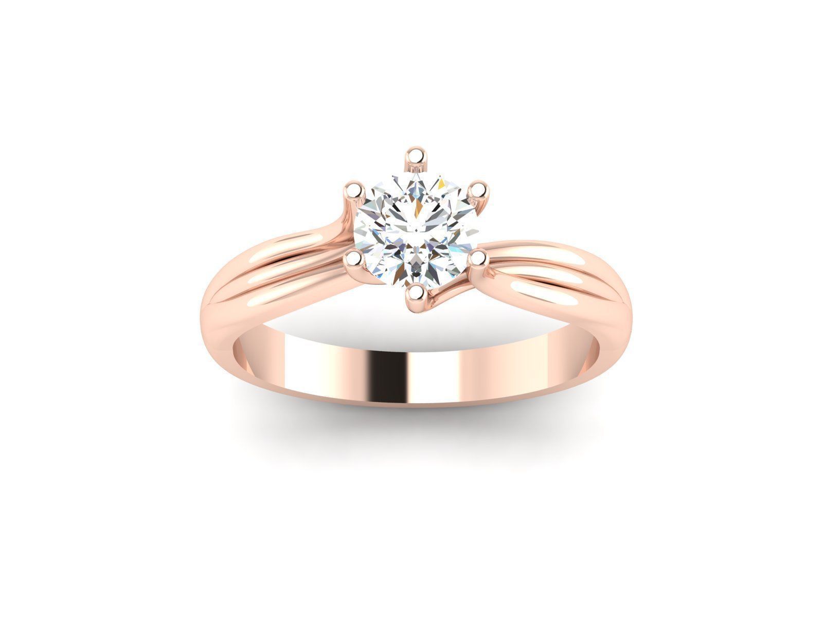 Solitaire ring model 3D print model_15