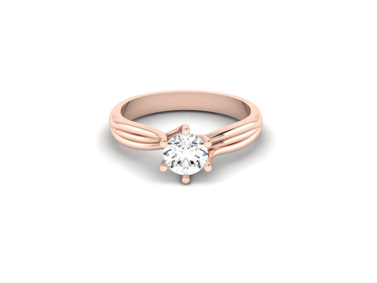 Solitaire ring model 3D print model_8