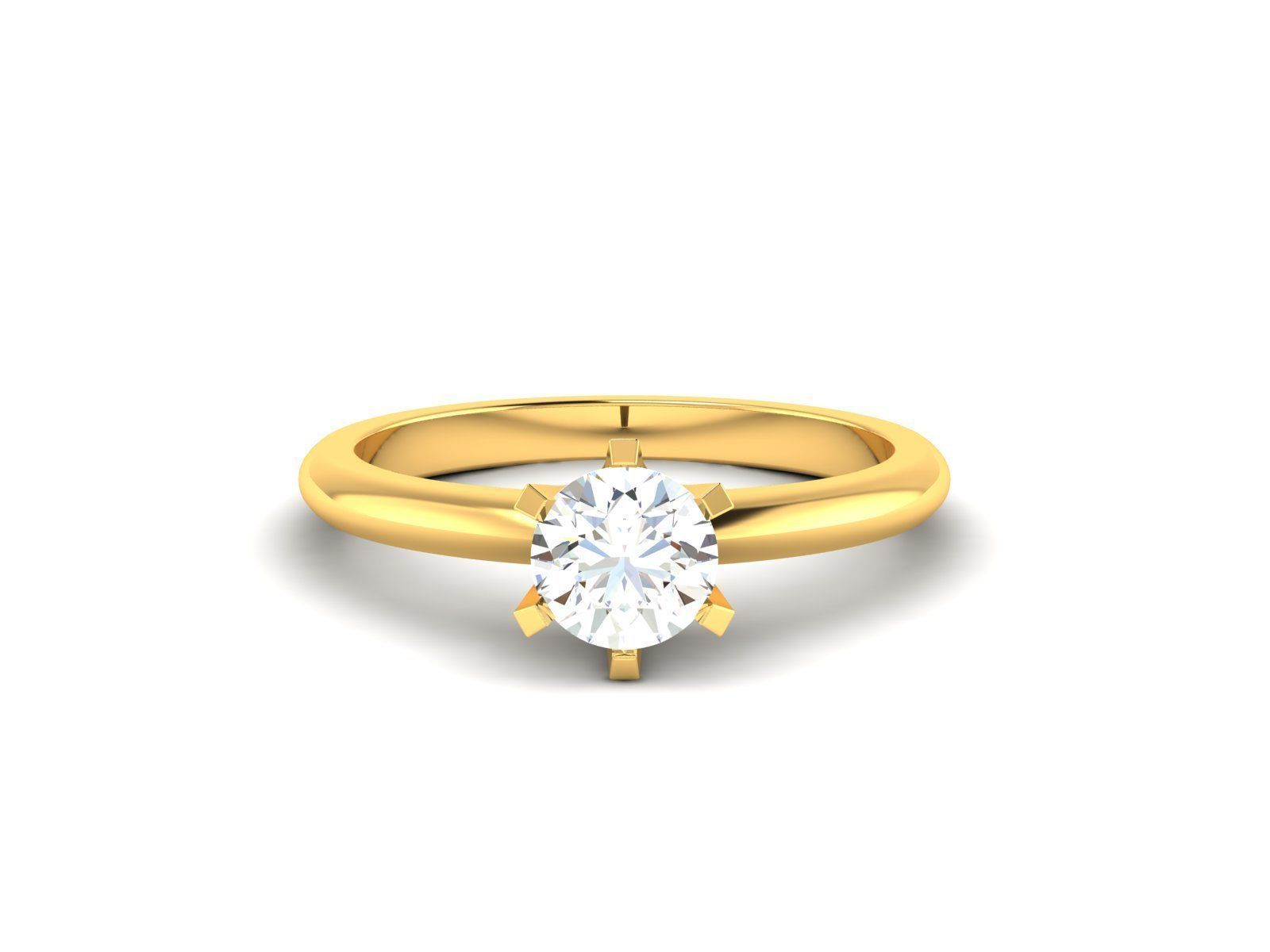 Solitaire ring model 3D print model_12