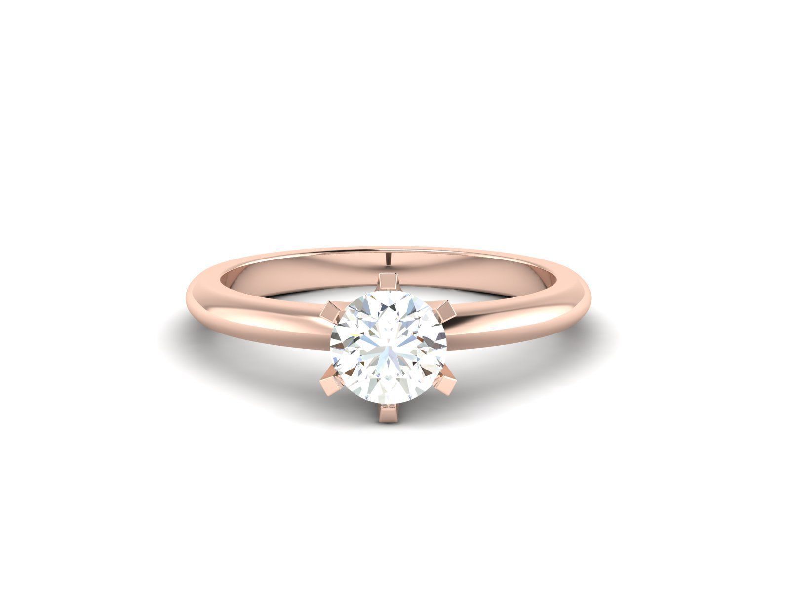 Solitaire ring model 3D print model_8