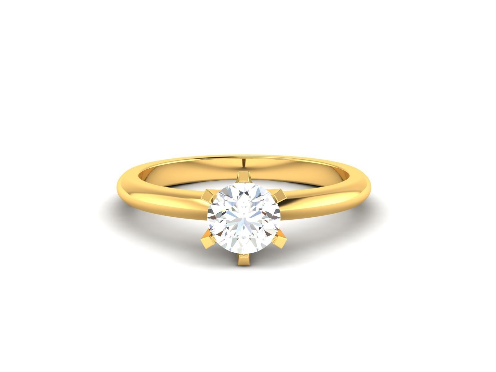 Solitaire ring model 3D print model_11