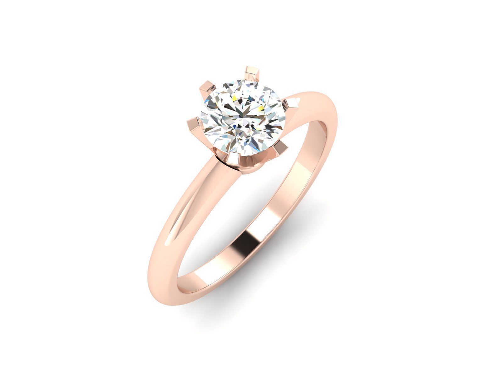 Solitaire ring model 3D print model_3