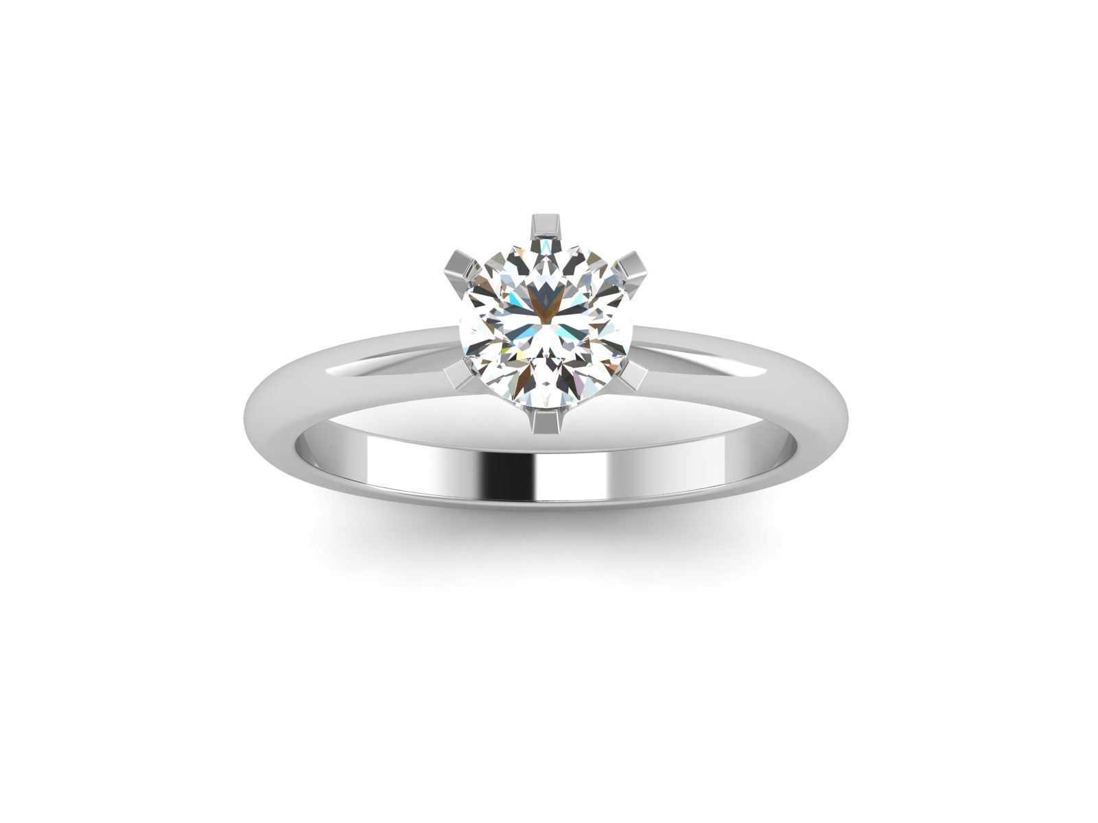 Solitaire ring model 3D print model_16