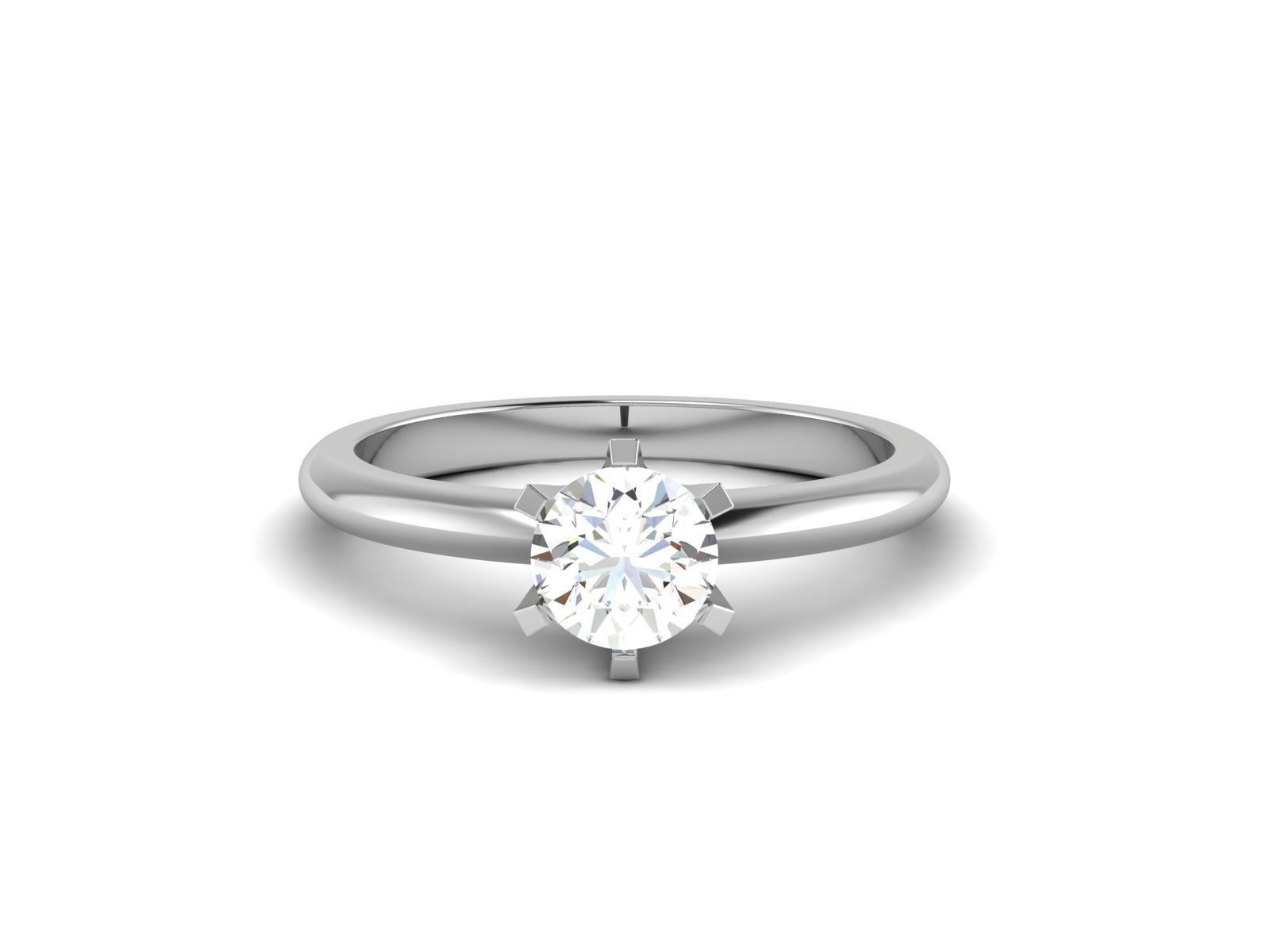 Solitaire ring model 3D print model_9