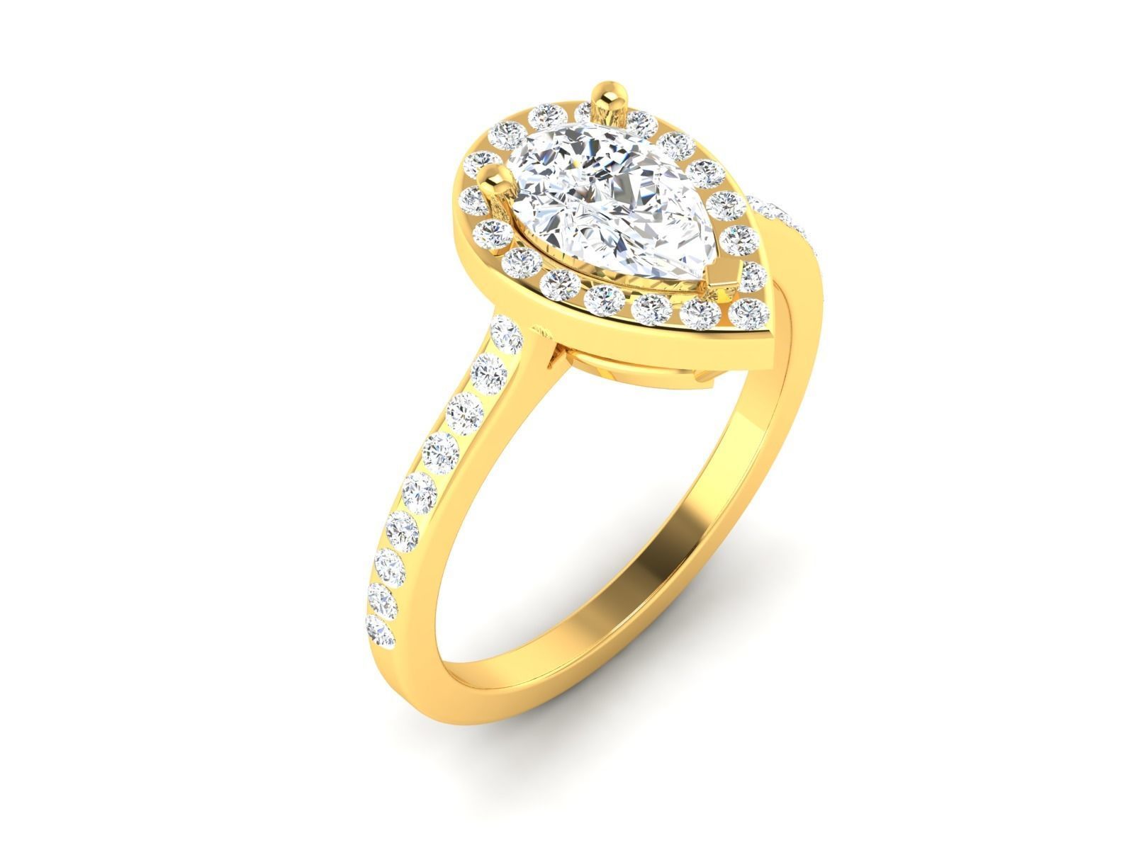 Solitaire ring model 3D print model_4