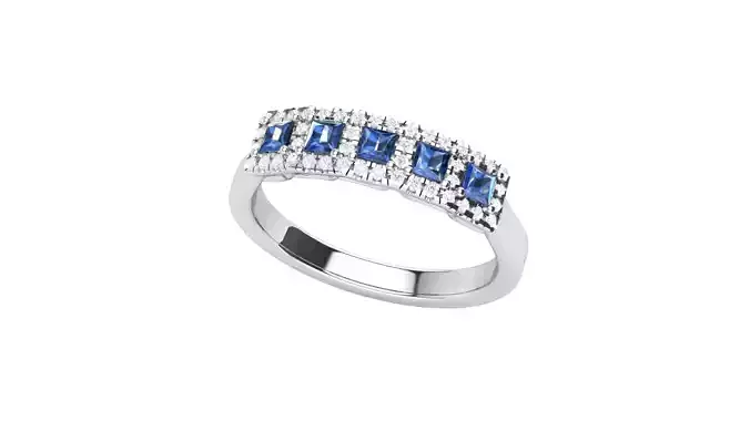 PCHalo sapphire and diamond ring