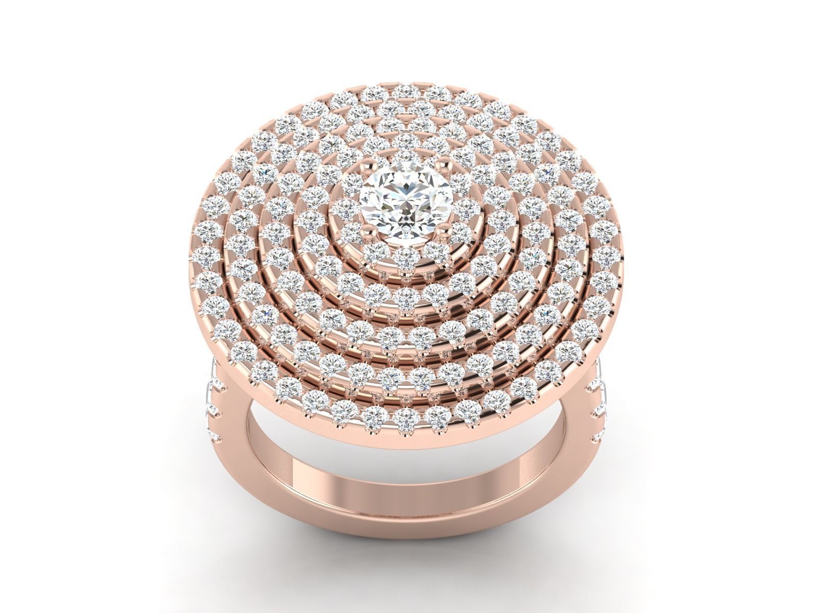 Solitaire ring model 3D print model_12