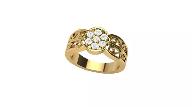 7stonering gold ring with diamonds