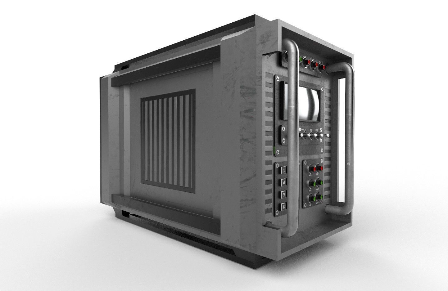 Military Radio Model 03 Low-poly 3D model_9