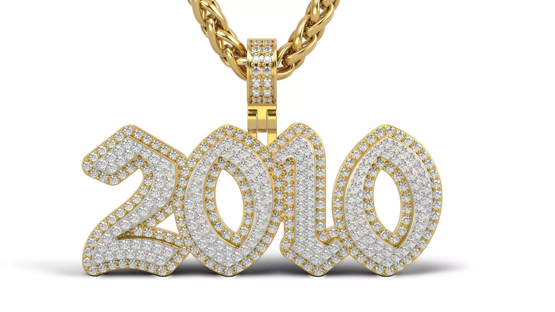 Old English 2010 stone and solid 3D print model