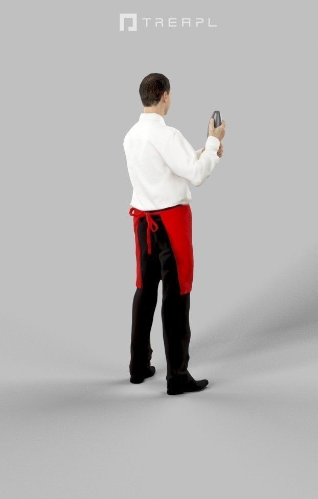3d people crowds and Romance foreground waiter barman shaker 3D Model Collection_16