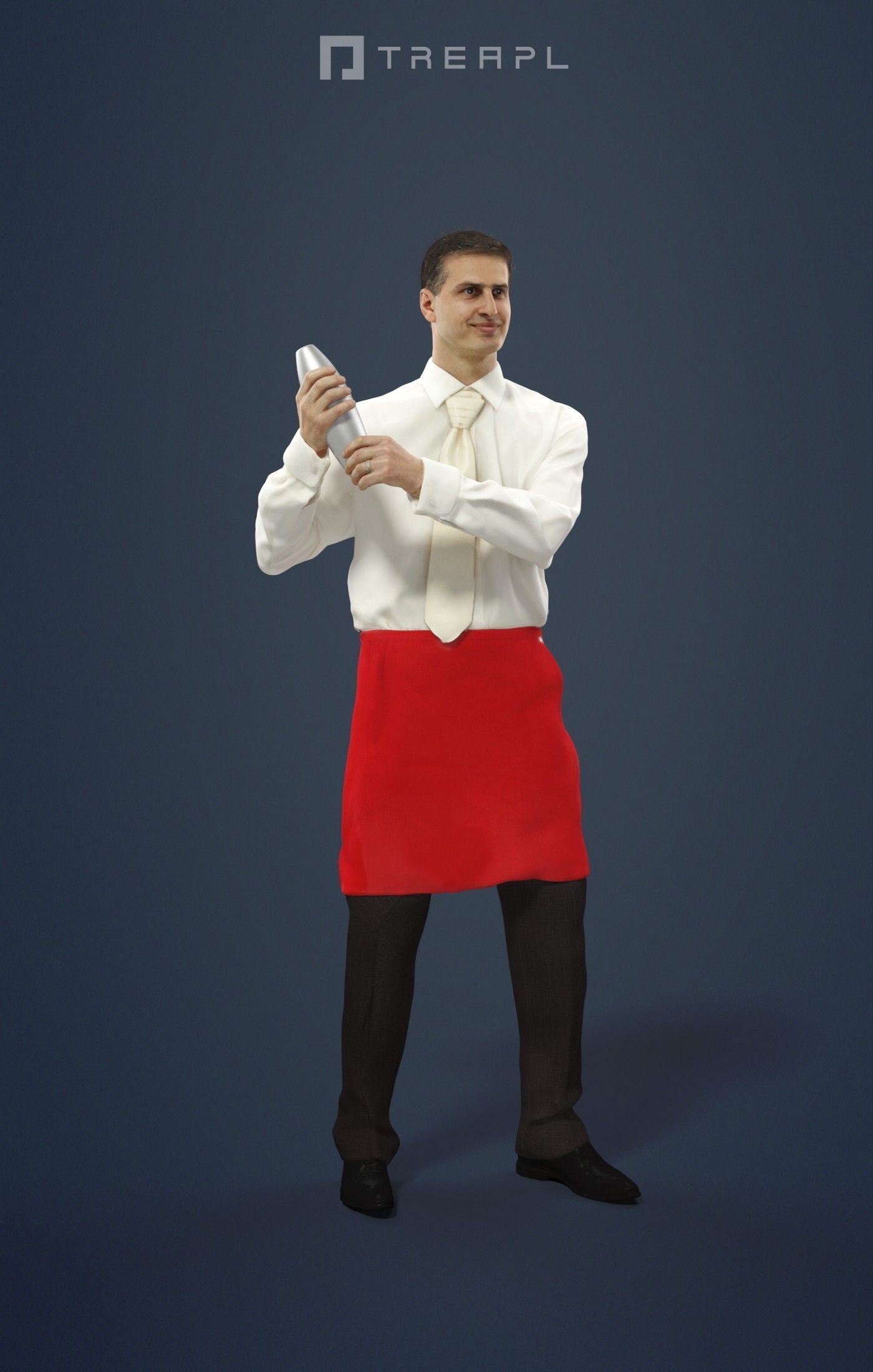 3d people crowds and Romance foreground waiter barman shaker 3D Model Collection_21