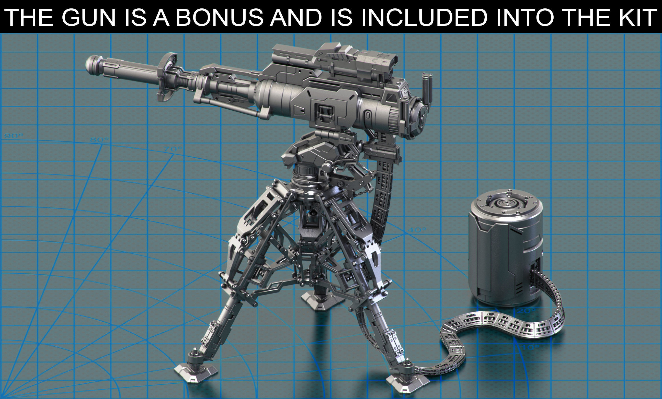 Sci-Fi Hard Surface Mechanical KITBASH 450 DETAILS 3D model_2