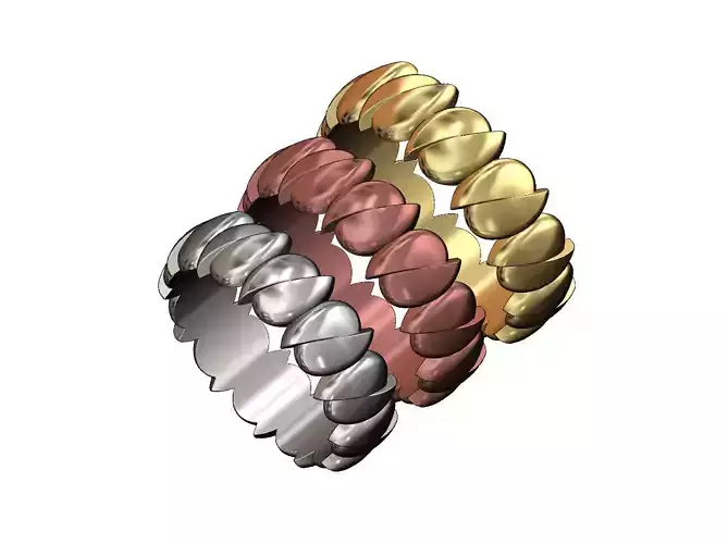 Split bean motif fashion band US sizes 6 7 8  3D print model
