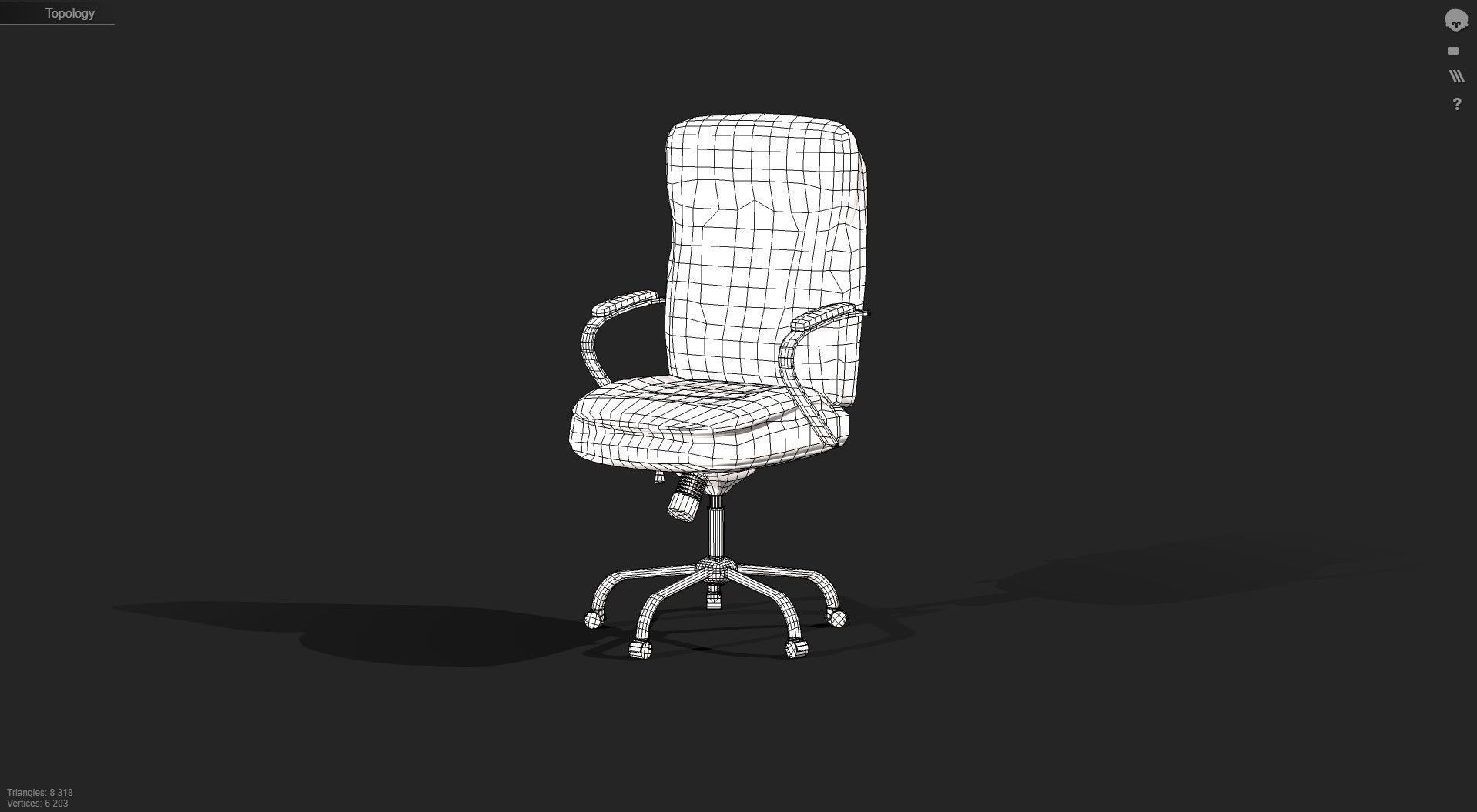 Realistic office chair with multiple colors Low-poly  Free low-poly 3D model_10