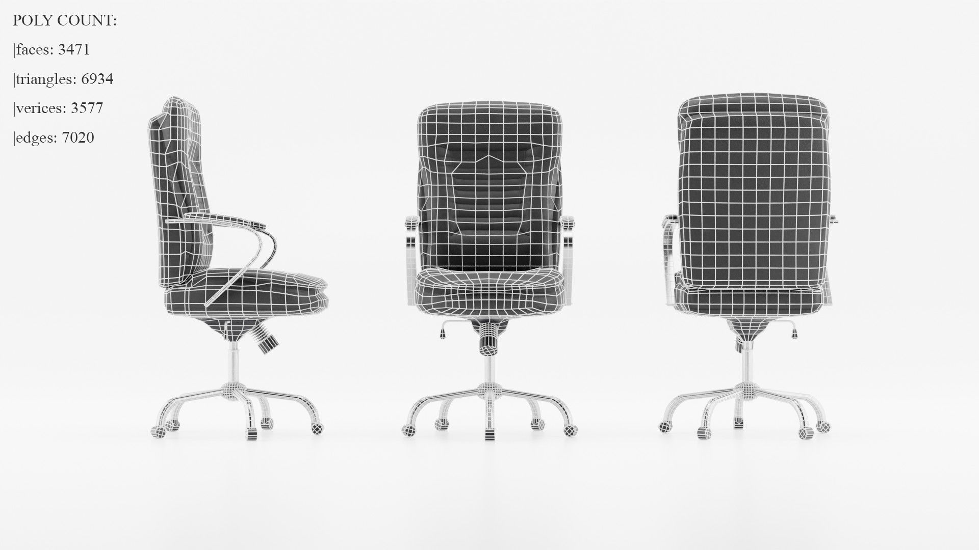 Realistic office chair with multiple colors Low-poly  Free low-poly 3D model_3