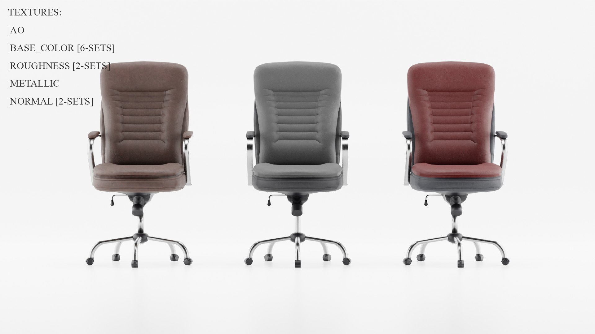 Realistic office chair with multiple colors Low-poly  Free low-poly 3D model_2