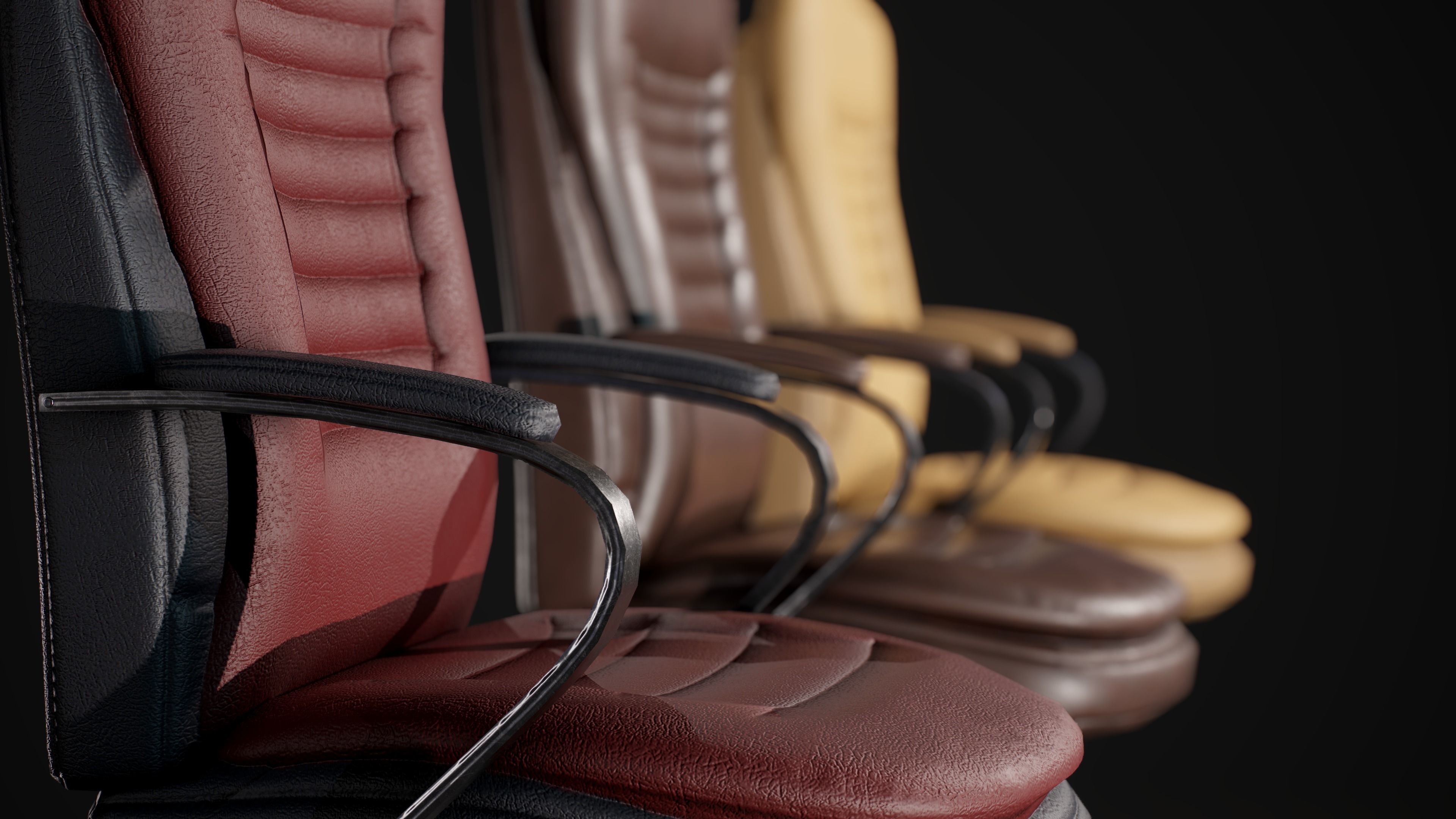 Realistic office chair with multiple colors Low-poly  Free low-poly 3D model_16