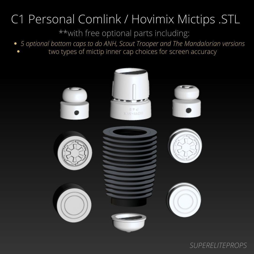 Stormtrooper C1 Personal Comlink  with Hovimix Pa2 Mictips  3D print model_17