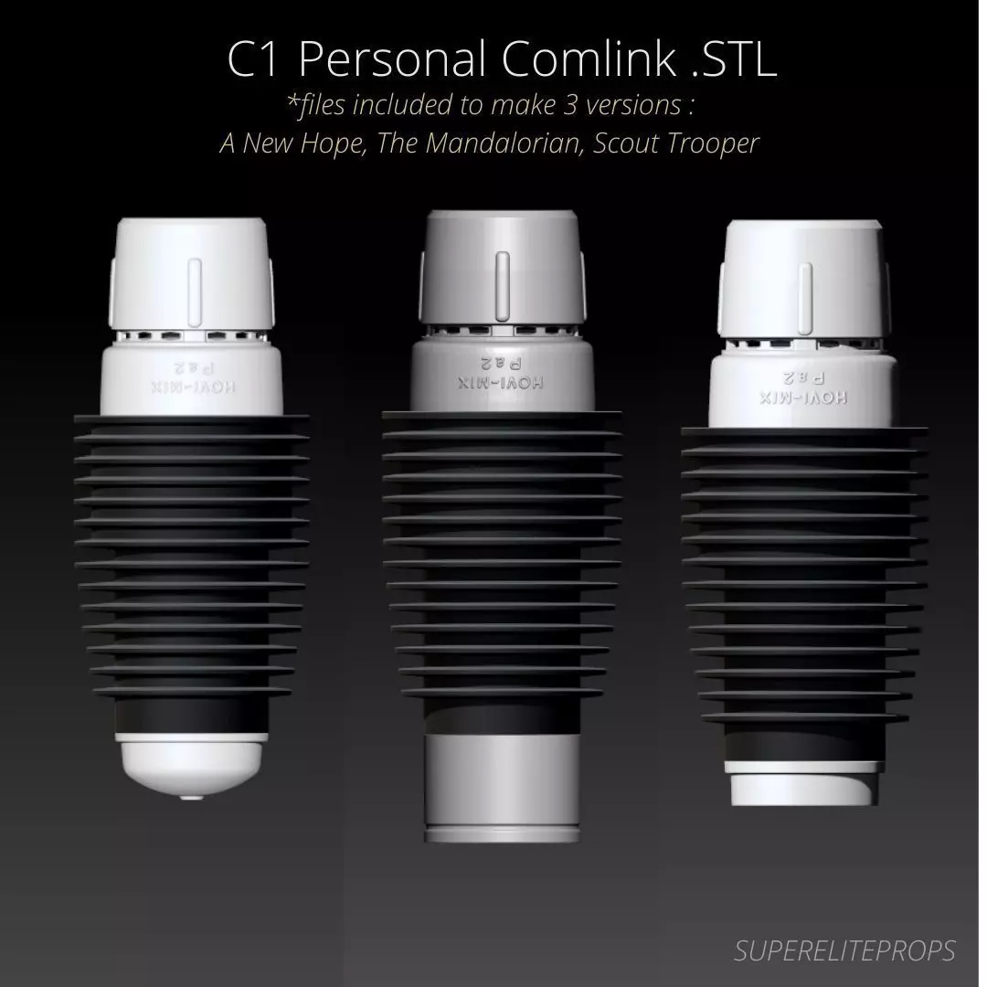 Stormtrooper C1 Personal Comlink  with Hovimix Pa2 Mictips  3D print model_0