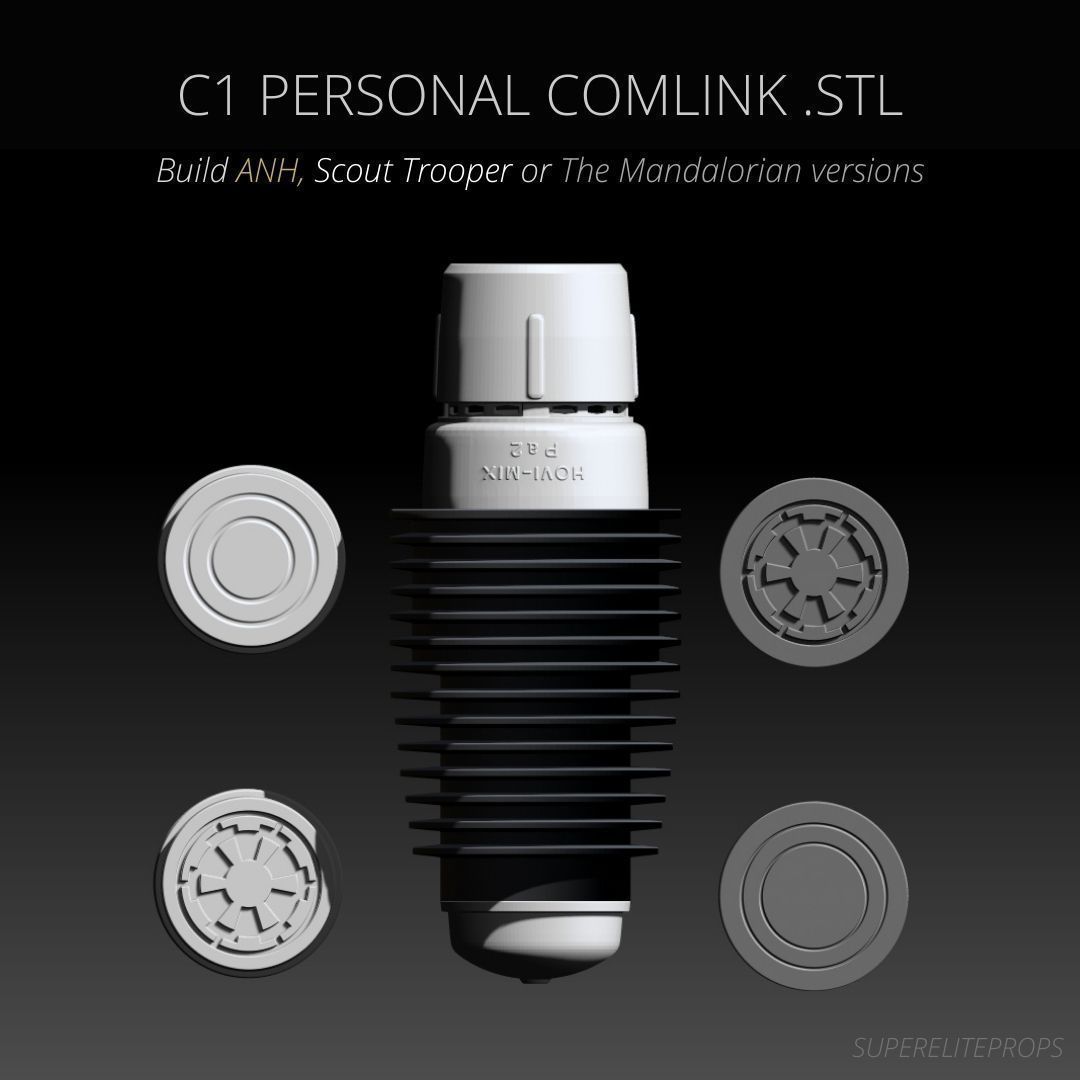 Stormtrooper C1 Personal Comlink  with Hovimix Pa2 Mictips  3D print model_8