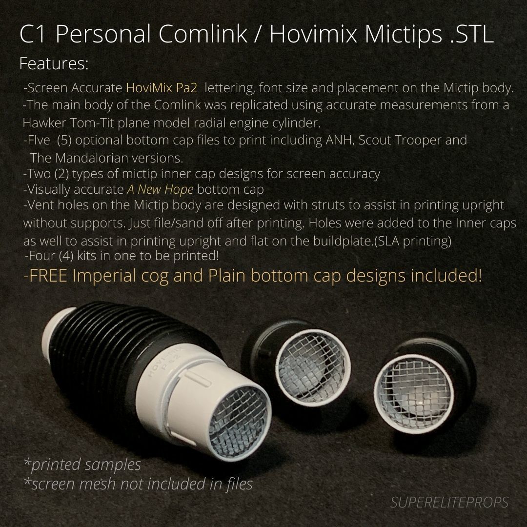 Stormtrooper C1 Personal Comlink  with Hovimix Pa2 Mictips  3D print model_16