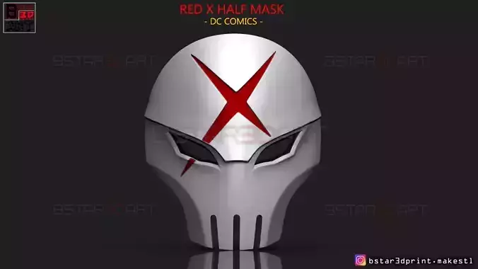 Red X Half Mask - DC comics  3D print model