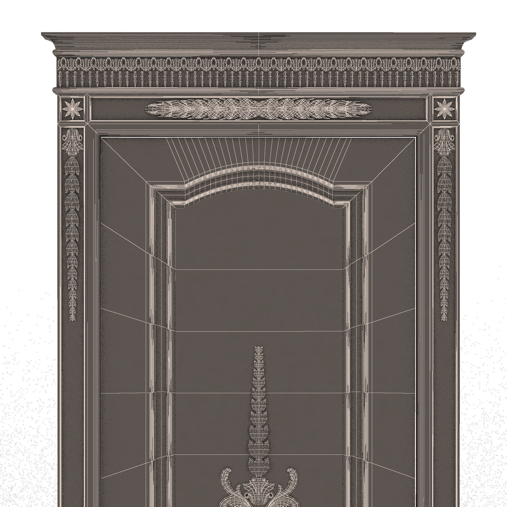Carved Door Classic 03 Low-poly 3D model_9
