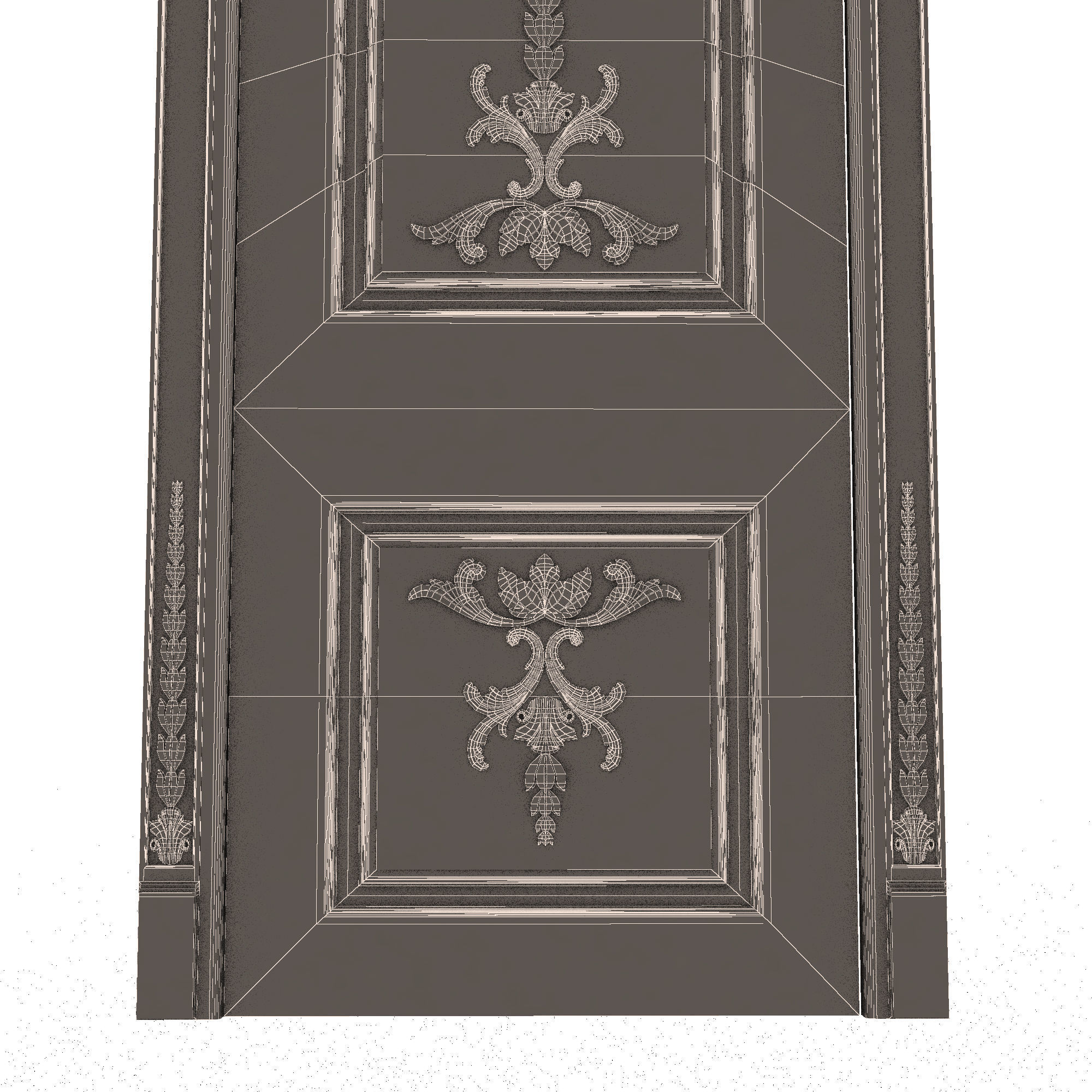 Carved Door Classic 03 Low-poly 3D model_10