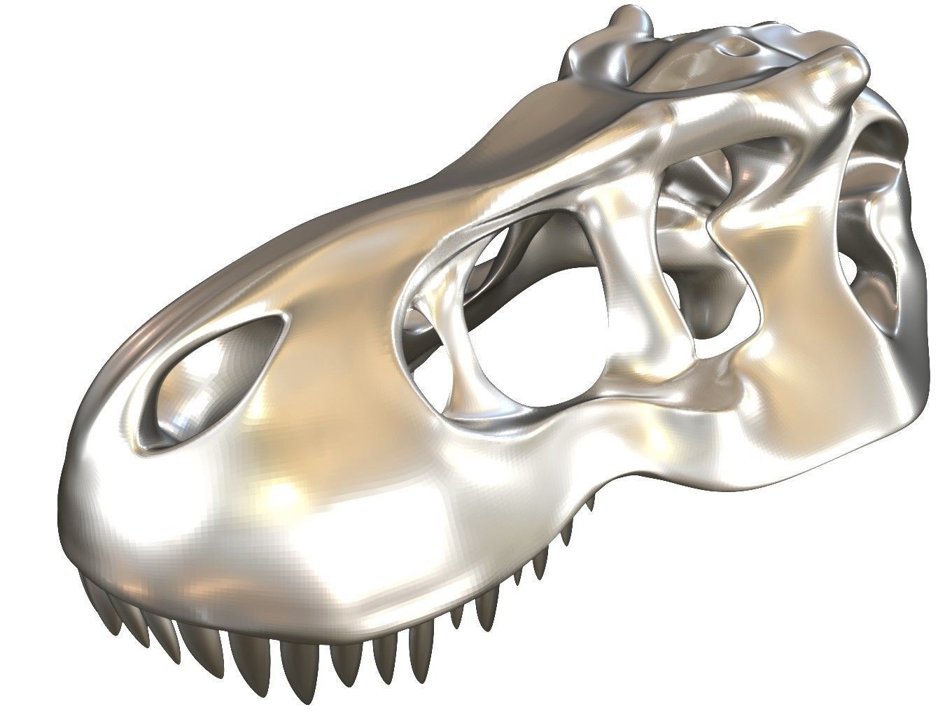 Cranium Charm Tyrannosaurus silver 3D print model_8