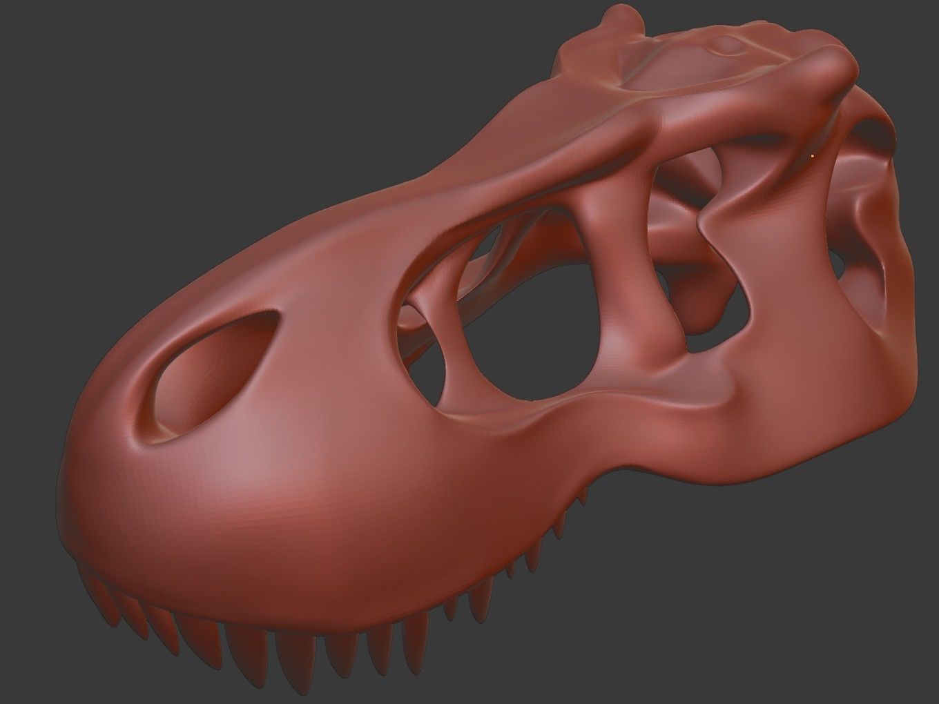 Cranium Charm Tyrannosaurus silver 3D print model_12