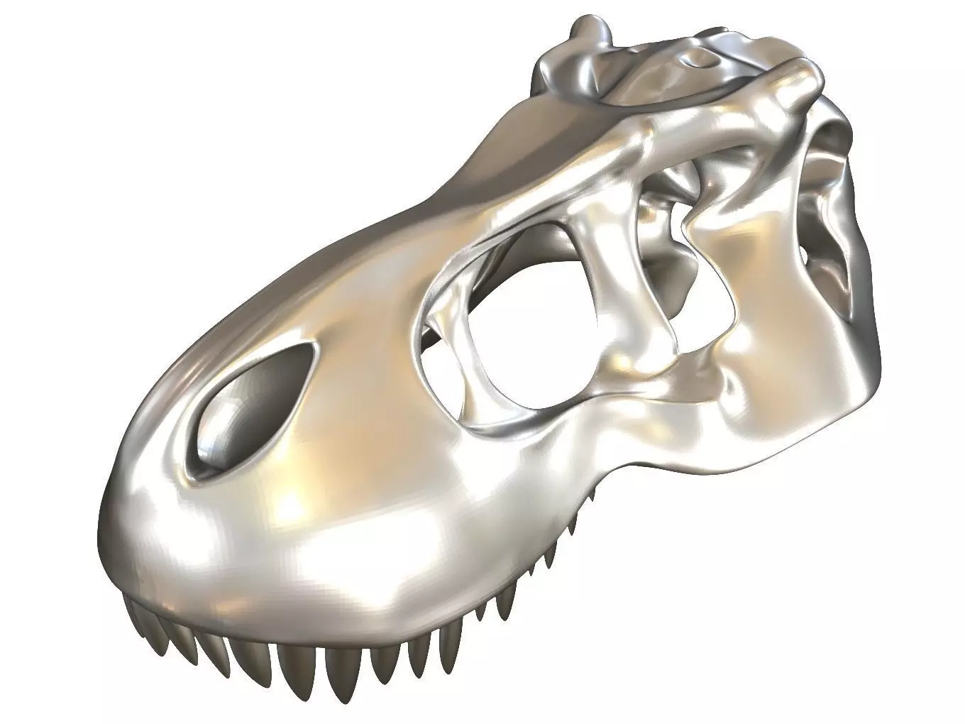 Cranium Charm Tyrannosaurus silver 3D print model_0
