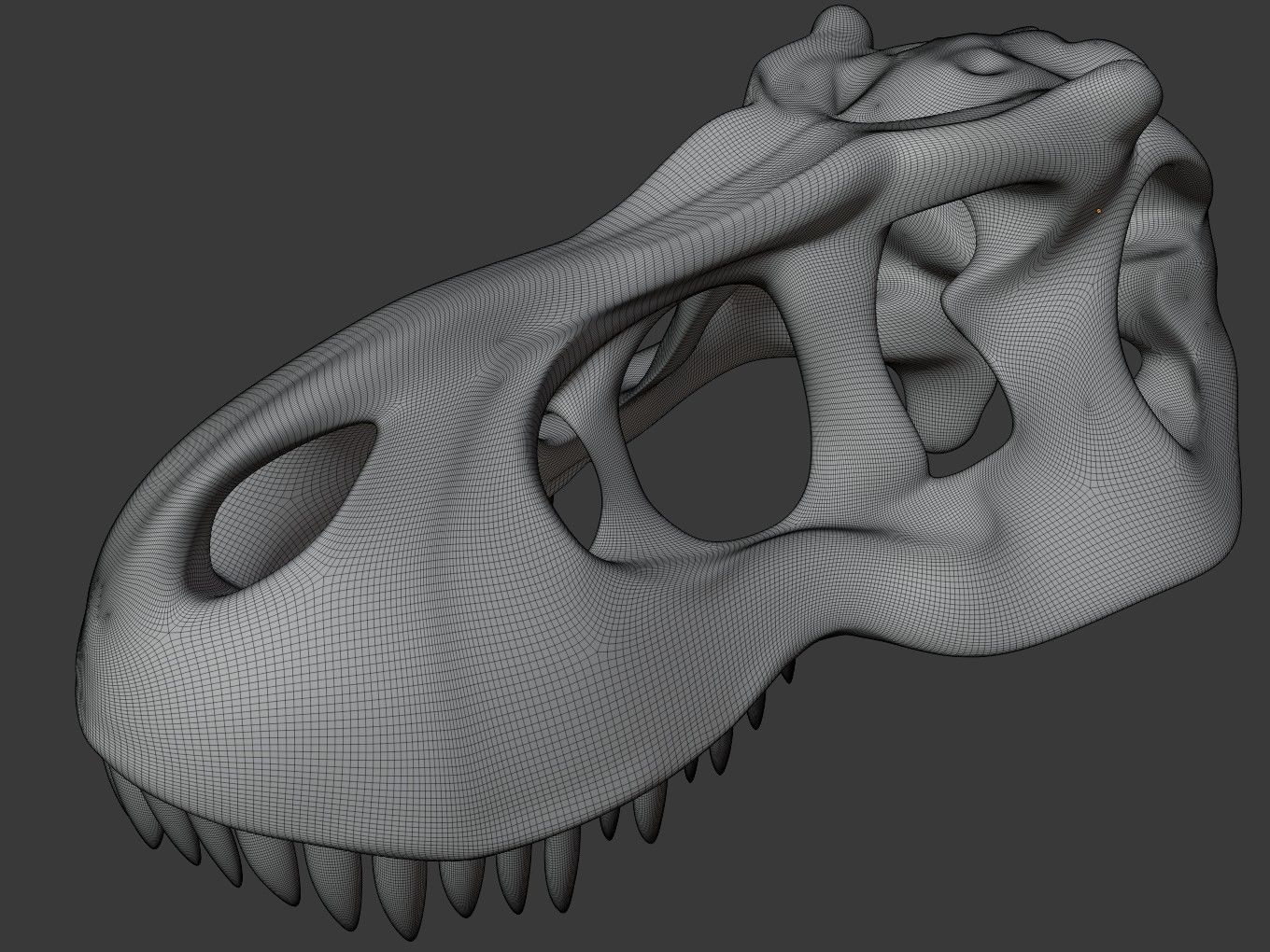 Cranium Charm Tyrannosaurus silver 3D print model_10