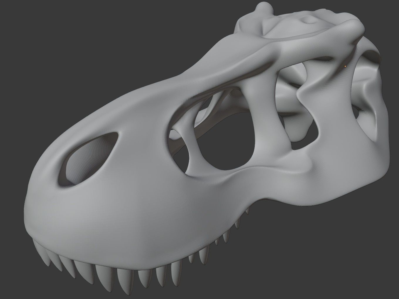 Cranium Charm Tyrannosaurus silver 3D print model_9