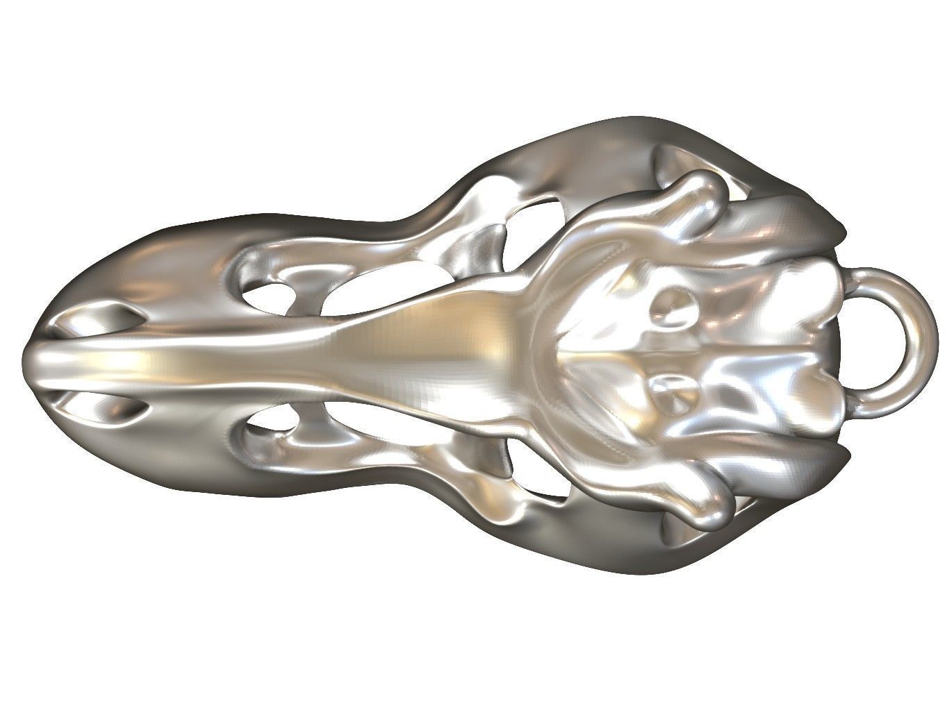 Cranium Charm Tyrannosaurus silver 3D print model_2