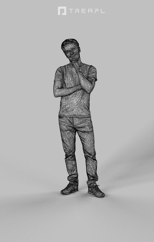 3d crowds and Flow foreground listening casual man 3D Model Collection_19