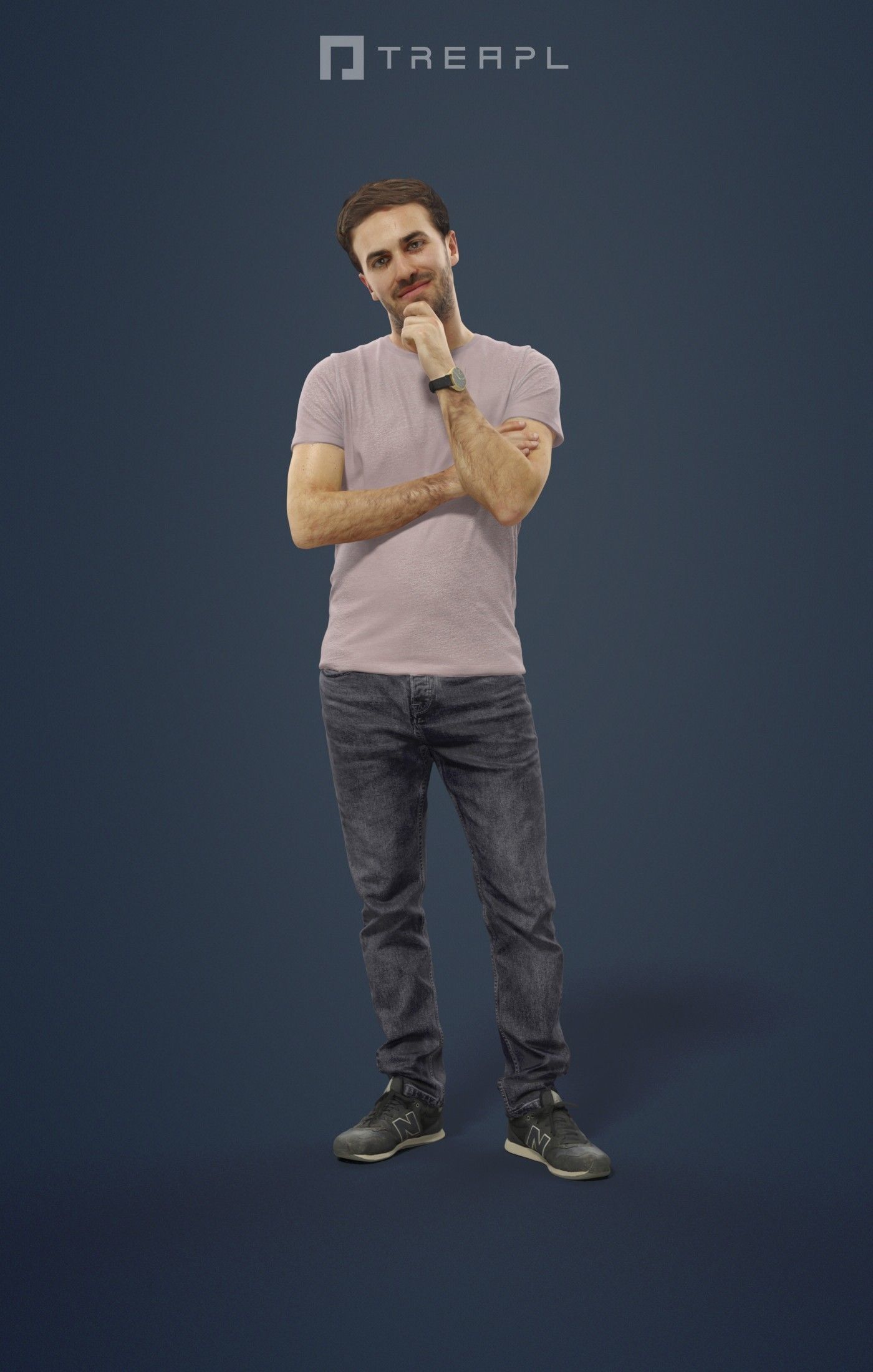 3d crowds and Flow foreground listening casual man 3D Model Collection_20