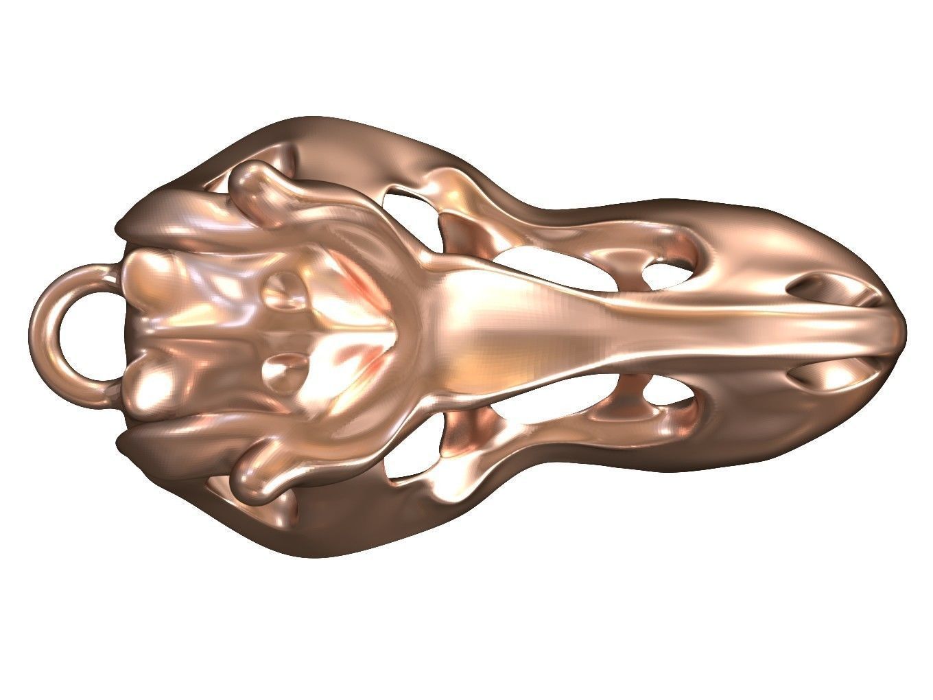 Cranium Charm Tyrannosaurus Bronze 3D print model_2