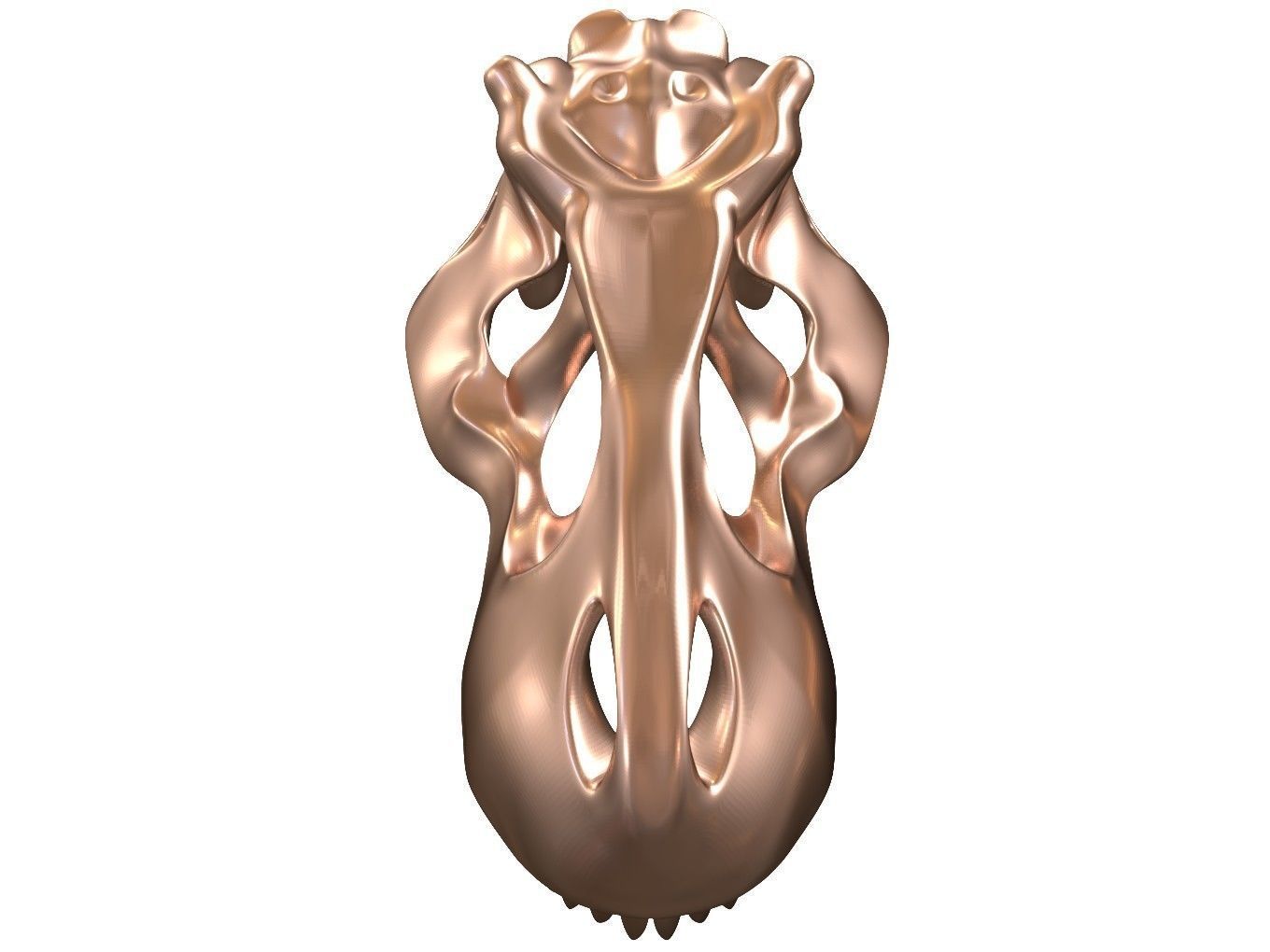 Cranium Charm Tyrannosaurus Bronze 3D print model_7
