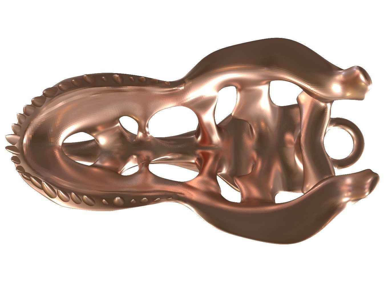 Cranium Charm Tyrannosaurus Bronze 3D print model_5